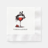 Red Wine Couple Serviette (Vorderseite)