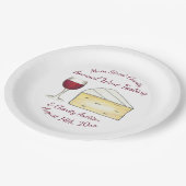 Red Wine Degustation Brie Cheese Cocktail Party Ev Pappteller (Schrägansicht)