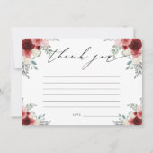 Red Wine & Floral Vielen Dank Einladung (Vorderseite)
