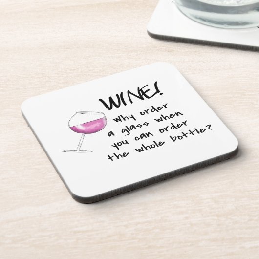 Red Wine Funny Word Sprichwort Party trinken Getränkeuntersetzer (Linke Seite)