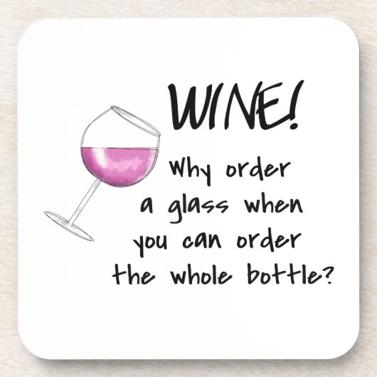 Red Wine Funny Word Sprichwort Party trinken Getränkeuntersetzer (Vorderseite)