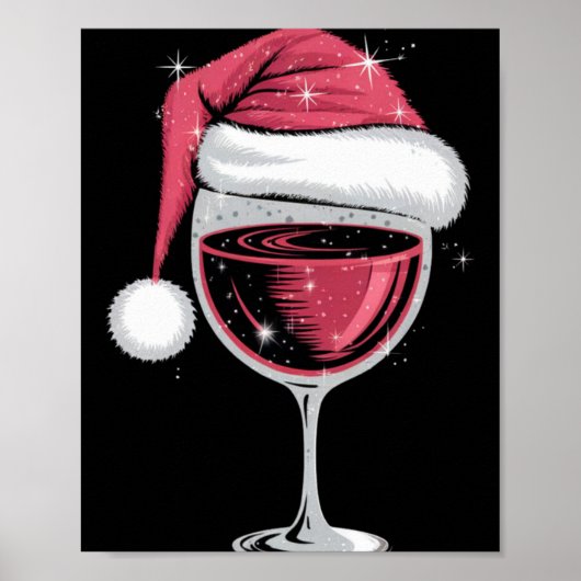 Red Wine Gl Christmas Funny Christmas Xmas Poster (Vorne)