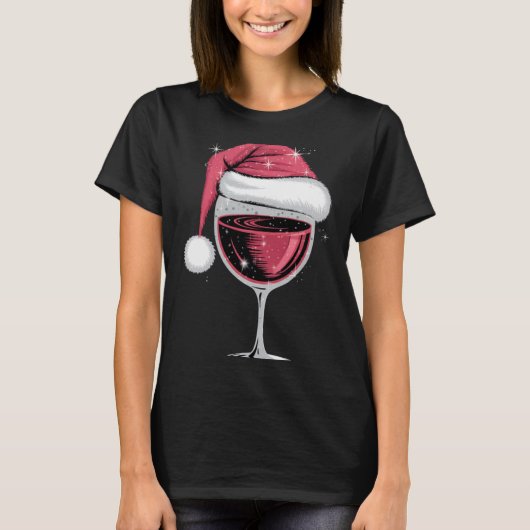 Red Wine Gl Christmas Funny Christmas Xmas T-Shirt (Vorderseite)