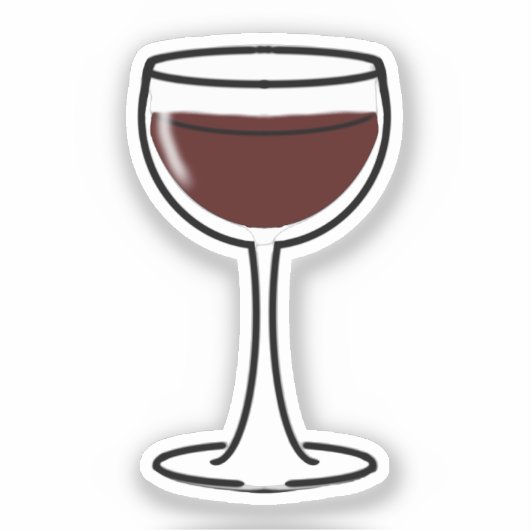 Red Wine Glass Aufkleber (Vorderseite)