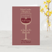 Red Wine Glass custom greeting card Karte (Gelbe Blume)