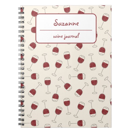 Red Wine Glass Degustation Journal Notizblock (Vorderseite)
