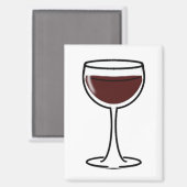 Red Wine Glass Magnet (Vorderseite/Rückseite)