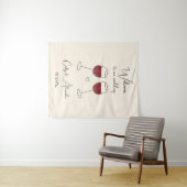 Red Wine Glass Wedding Welcome Wandteppich (Beispiel (Horizontal))