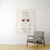 Red Wine Glass Wedding Welcome Wandteppich (Beispiel)