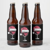 Red Wine Glass Weihnachten Weihnachten Weihnachten Bierflaschenetikett (Flaschen)