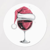 Red Wine Glass Weihnachten Weihnachten Weihnachten Etiketten (Design 2)