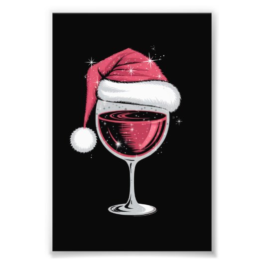 Red Wine Glass Weihnachten Weihnachten Weihnachten Fotodruck (Vorne)