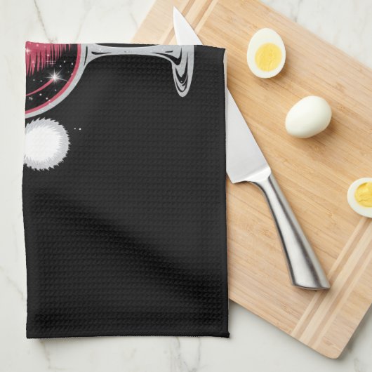 Red Wine Glass Weihnachten Weihnachten Weihnachten Geschirrtuch (Viertel Falte)