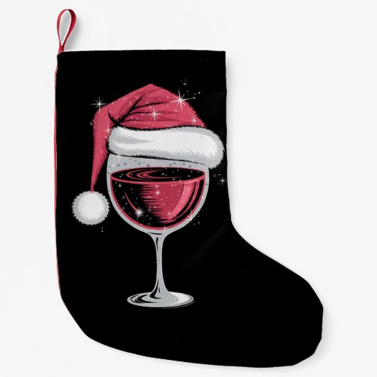 Red Wine Glass Weihnachten Weihnachten Weihnachten Kleiner Weihnachtsstrumpf (Vorderseite)