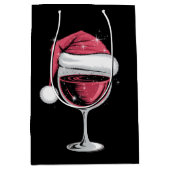Red Wine Glass Weihnachten Weihnachten Weihnachten Mittlere Geschenktüte (Vorderseite)