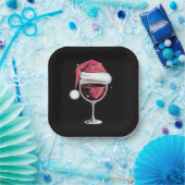 Red Wine Glass Weihnachten Weihnachten Weihnachten Pappteller (Party)