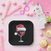 Red Wine Glass Weihnachten Weihnachten Weihnachten Pappteller (Party)