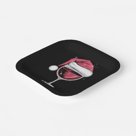 Red Wine Glass Weihnachten Weihnachten Weihnachten Pappteller (Gewinkelt)