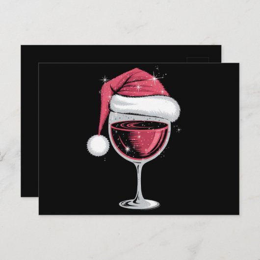 Red Wine Glass Weihnachten Weihnachten Weihnachten Postkarte (Vorne/Hinten)