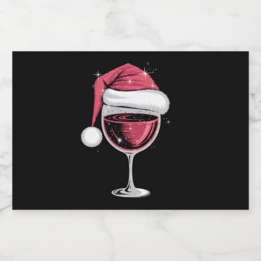 Red Wine Glass Weihnachten Weihnachten Weihnachten Schaumweinetikett (Einzelnes Label)