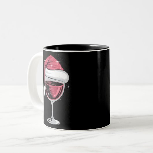 Red Wine Glass Weihnachten Weihnachten Weihnachten Zweifarbige Tasse (Vorderseite Links)