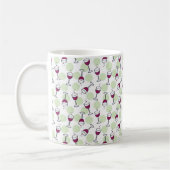 Red Wine Glasses Bubbles Illustration Pattern Kaffeetasse (Links)