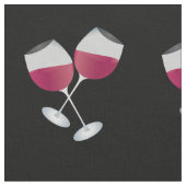 Red Wine Glasses Muster auf schwarz Stoff (Nahaufnahme)