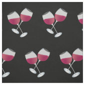Red Wine Glasses Muster auf schwarz Stoff (Muster)
