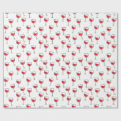 Red Wine Glasses Muster auf Weiß Geschenkpapier (Flach)