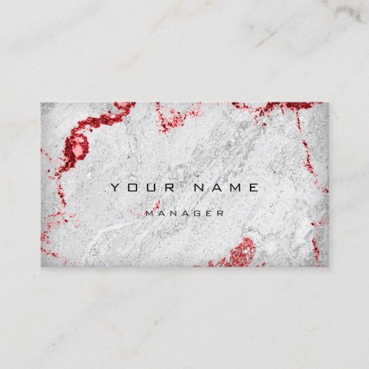 Red Wine Gray Marble Stone Gray Manager Abstrakt Visitenkarte (Vorderseite)