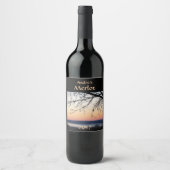 Red Wine Label Sunset Lake Weinetikett (Vorderseite)