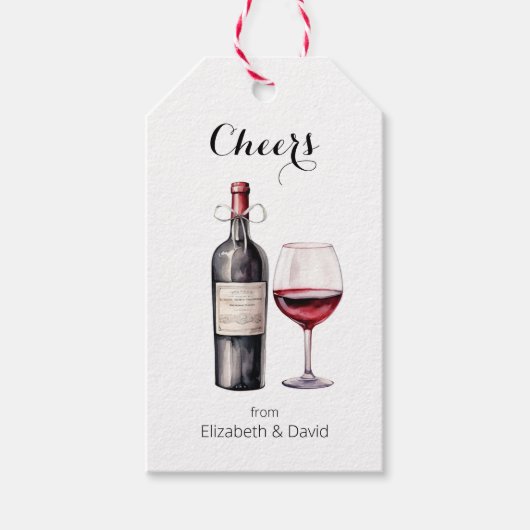 Red Wine Lover freut sich auf Sie Geschenkanhänger (Vorderseite)