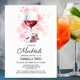 Red Wine Mocktails Babydusche Einladung