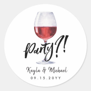 Red Wine Occassion Celebration Classic Round Stic Runder Aufkleber