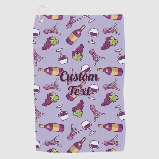 Red Wine Pattern Golf Handtuch (Vorderseite)