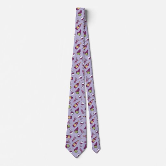 Red Wine Pattern Neck Tie Krawatte (Vorderseite)