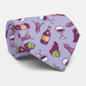 Red Wine Pattern Neck Tie Krawatte (Gerollt)
