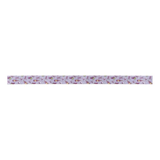 Red Wine Pattern Satin Ribbon Satinband (Vorderseite)