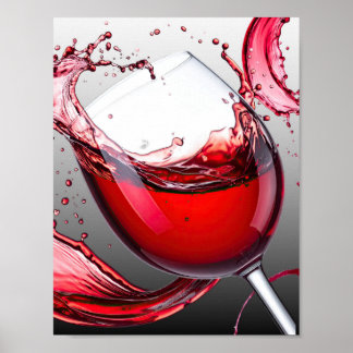 Red Wine Pour Art Poster