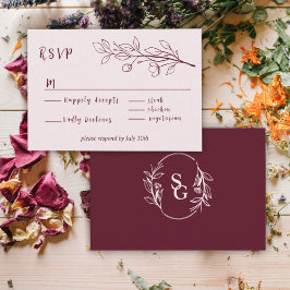 Red Wine Simple Boho Floral UAWG Begleitkarte