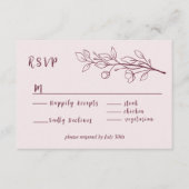 Red Wine Simple Boho Floral UAWG Begleitkarte (Vorderseite)