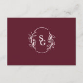 Red Wine Simple Boho Floral UAWG Begleitkarte (Rückseite)