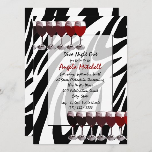 Red Wine Social Einladung (Vorne/Hinten)