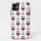 Red Wineglass Pattern iPhone Case (Rückseite)