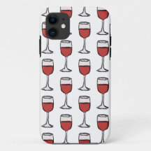 Red Wineglass Pattern iPhone Case