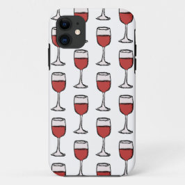Red Wineglass Pattern iPhone Case