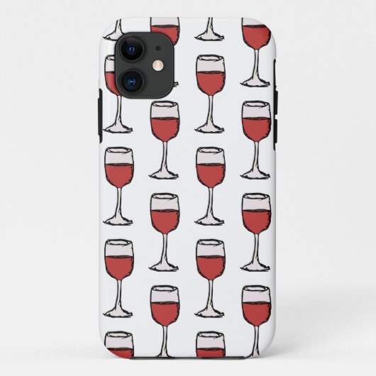 Red Wineglass Pattern iPhone Case (Rückseite)
