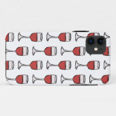 Red Wineglass Pattern iPhone Case (Rückseite (Horizontal))