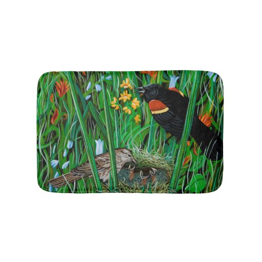 Red Wing Blackbird Bath Mat Badematte (Vorderseite)