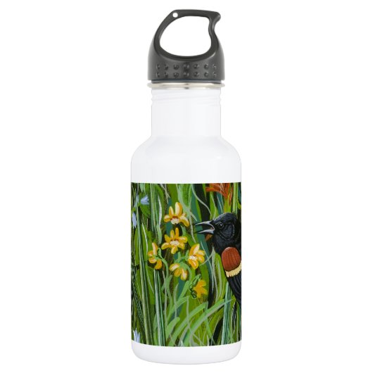 Red Wing Blackbird Edelstahlflasche (Vorderseite)
